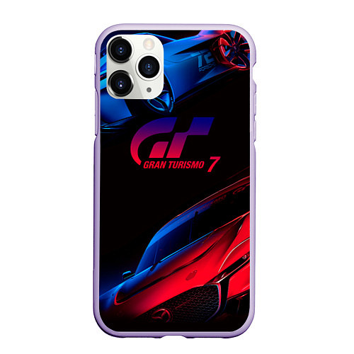 Чехол iPhone 11 Pro матовый Gran Turismo 7 / 3D-Светло-сиреневый – фото 1