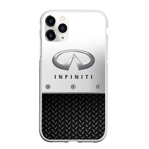 Чехол iPhone 11 Pro матовый Infiniti сталь / 3D-Белый – фото 1