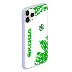 Чехол iPhone 11 Pro матовый SKODA Логотип СОТЫ, цвет: 3D-светло-сиреневый — фото 2