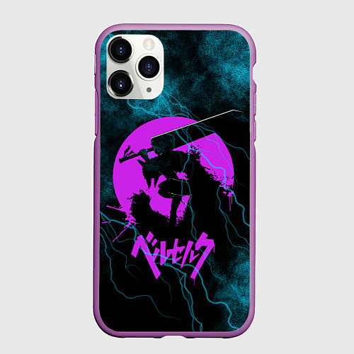 Чехол iPhone 11 Pro матовый Berserk лого / 3D-Фиолетовый – фото 1