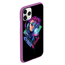 Чехол iPhone 11 Pro матовый Cyber World, цвет: 3D-фиолетовый — фото 2