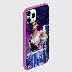 Чехол iPhone 11 Pro матовый Judy Cyberpunk2077 Джуди, цвет: 3D-фиолетовый — фото 2