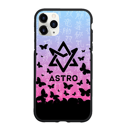 Чехол iPhone 11 Pro матовый ASTRO БАБОЧКИ / 3D-Черный – фото 1