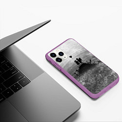 Чехол iPhone 11 Pro матовый Бэнкси Дети Любовь Banksy, цвет: 3D-фиолетовый — фото 2