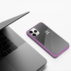 Чехол iPhone 11 Pro матовый OPEL abstraction, цвет: 3D-фиолетовый — фото 2