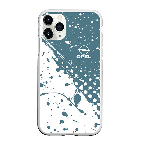 Чехол iPhone 11 Pro матовый OPEL брызги / 3D-Белый – фото 1