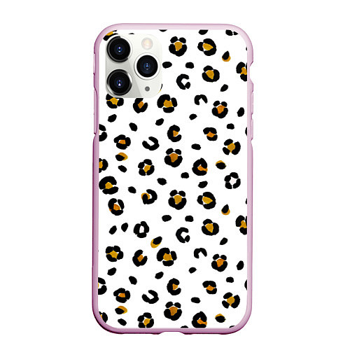 Чехол iPhone 11 Pro матовый Пятна леопарда leopard spots / 3D-Розовый – фото 1