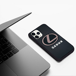Чехол iPhone 11 Pro матовый LEXUS Lexus - Карбон, цвет: 3D-черный — фото 2