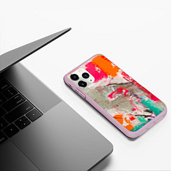 Чехол iPhone 11 Pro матовый Кляксы Моцарта, цвет: 3D-розовый — фото 2