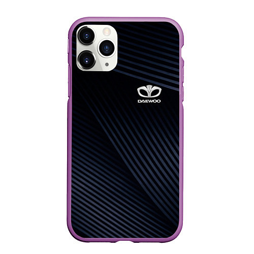 Чехол iPhone 11 Pro матовый DAEWOO auto / 3D-Фиолетовый – фото 1