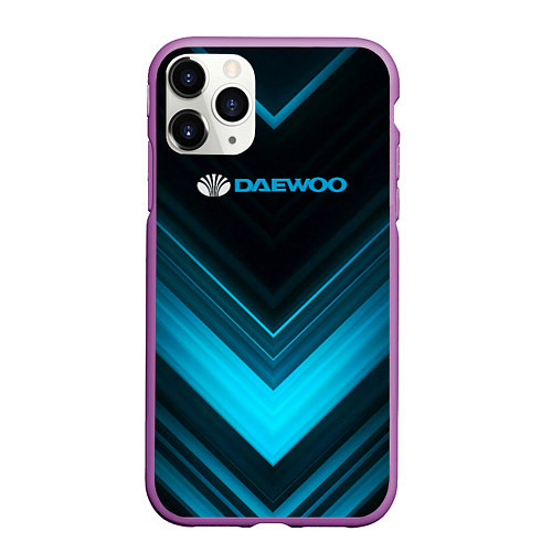 Чехол iPhone 11 Pro матовый DAEWOO ДЭУ спорт / 3D-Фиолетовый – фото 1