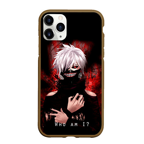 Чехол iPhone 11 Pro матовый Tokyo Ghoul Токийский Гуль Who am I / 3D-Коричневый – фото 1