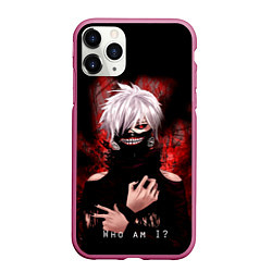 Чехол iPhone 11 Pro матовый Tokyo Ghoul Токийский Гуль Who am I, цвет: 3D-малиновый