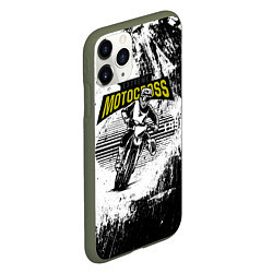 Чехол iPhone 11 Pro матовый Motocross Мотокросс, цвет: 3D-темно-зеленый — фото 2