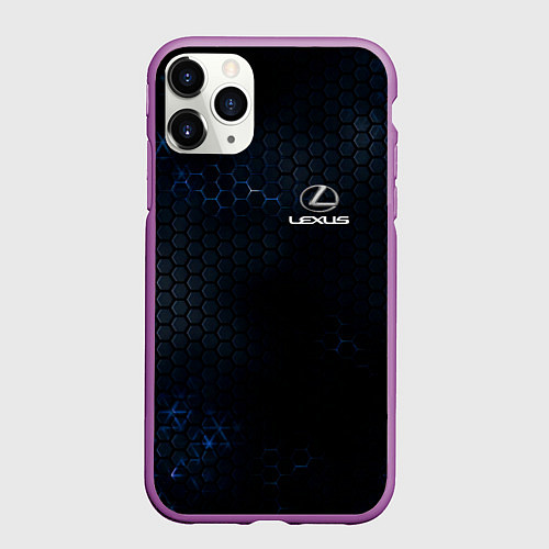 Чехол iPhone 11 Pro матовый Lexus лексус / 3D-Фиолетовый – фото 1