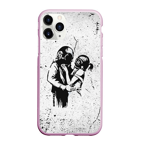 Чехол iPhone 11 Pro матовый BANKSY БЭНКСИ космос / 3D-Розовый – фото 1