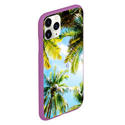 Чехол iPhone 11 Pro матовый Пальмы под солнцем, цвет: 3D-фиолетовый — фото 2