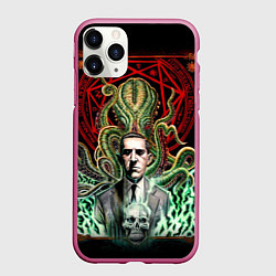Чехол iPhone 11 Pro матовый Г Лавкрафт и хтонические щупальца, цвет: 3D-малиновый