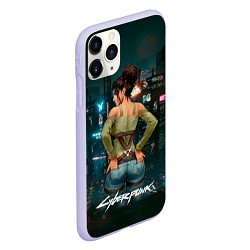 Чехол iPhone 11 Pro матовый Panam Панам Cyberpunk2077, цвет: 3D-светло-сиреневый — фото 2