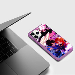 Чехол iPhone 11 Pro матовый Чуя и дазай проза бродячих псов, цвет: 3D-фиолетовый — фото 2