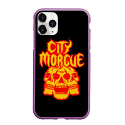 Чехол iPhone 11 Pro матовый ZillaKami x SosMula City Morgue Черепа, цвет: 3D-фиолетовый