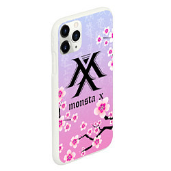 Чехол iPhone 11 Pro матовый MONSTA X САКУРА ЦВЕТЫ, цвет: 3D-белый — фото 2