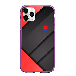 Чехол iPhone 11 Pro матовый SUZUKI abstraction, цвет: 3D-фиолетовый