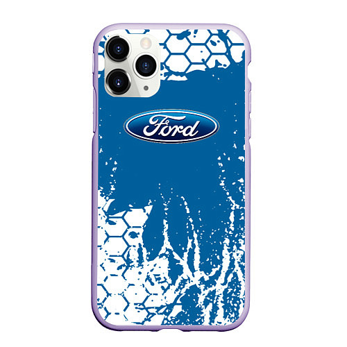 Чехол iPhone 11 Pro матовый Ford форд / 3D-Светло-сиреневый – фото 1