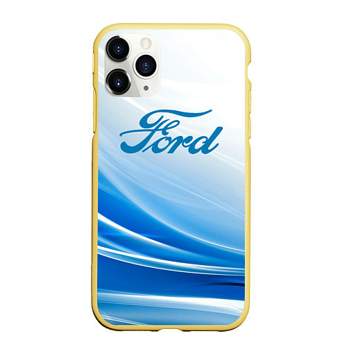 Чехол iPhone 11 Pro матовый Форд abstraction / 3D-Желтый – фото 1
