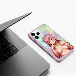 Чехол iPhone 11 Pro матовый Darling In The FranXX Dreamy 002, цвет: 3D-розовый — фото 2