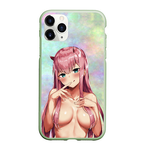 Чехол iPhone 11 Pro матовый Darling In The FranXX Dreamy 002 / 3D-Салатовый – фото 1