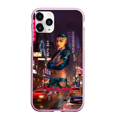 Чехол iPhone 11 Pro матовый Vi Cyberpunk2077 / 3D-Розовый – фото 1