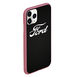 Чехол iPhone 11 Pro матовый Ford форд крбон, цвет: 3D-малиновый — фото 2