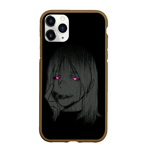 Чехол iPhone 11 Pro матовый Девушка с неоновыми глазами / 3D-Коричневый – фото 1