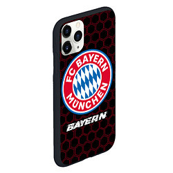 Чехол iPhone 11 Pro матовый БАВАРИЯ Bayern Соты, цвет: 3D-черный — фото 2