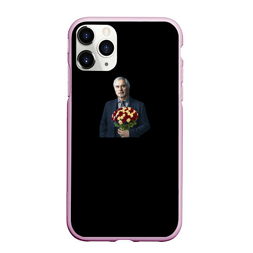 Чехол iPhone 11 Pro матовый Валерий Меладзе с цветами / 3D-Розовый – фото 1