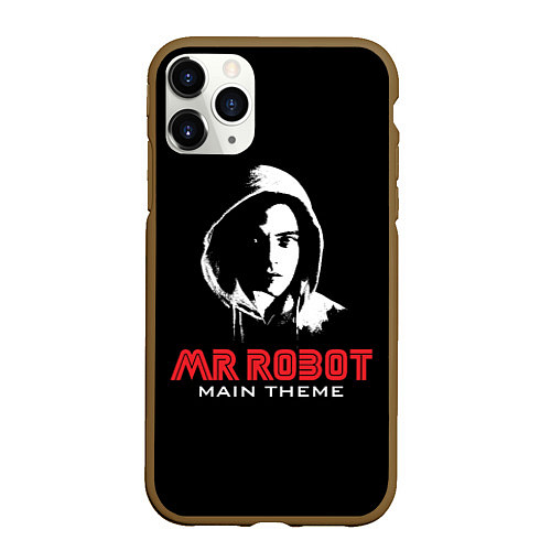 Чехол iPhone 11 Pro матовый MR ROBOT Хакер / 3D-Коричневый – фото 1