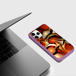 Чехол iPhone 11 Pro матовый Абстрактные цифровые спирали, цвет: 3D-фиолетовый — фото 2