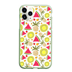 Чехол iPhone 11 Pro матовый Летние вкусности, цвет: 3D-салатовый