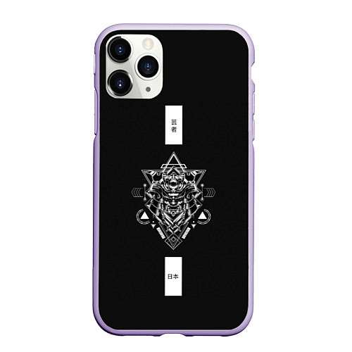 Чехол iPhone 11 Pro матовый Серебряный самурай / 3D-Светло-сиреневый – фото 1