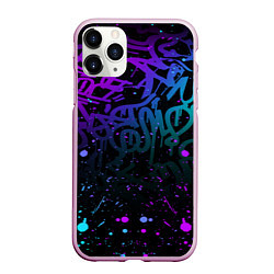 Чехол iPhone 11 Pro матовый НЕОНОВОЕ ГРАФФИТИ НЕОНОВЫЕ БРЫЗГИ, цвет: 3D-розовый