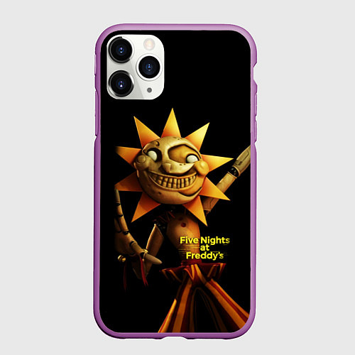 Чехол iPhone 11 Pro матовый Five Nights at Freddys: Security Breach - Солнце D / 3D-Фиолетовый – фото 1