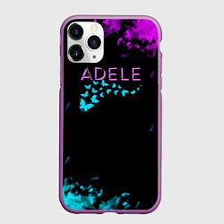 Чехол iPhone 11 Pro матовый Adele neon, цвет: 3D-фиолетовый