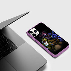 Чехол iPhone 11 Pro матовый Five Nights at Freddys - FNAF персонажи игры, цвет: 3D-фиолетовый — фото 2