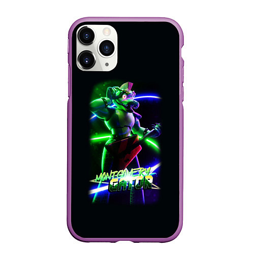 Чехол iPhone 11 Pro матовый Five Nights at Freddys Security Breach - Аллигатор / 3D-Фиолетовый – фото 1