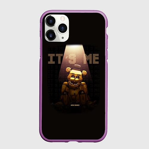 Чехол iPhone 11 Pro матовый Five Nights at Freddys - мишка Фредди / 3D-Фиолетовый – фото 1