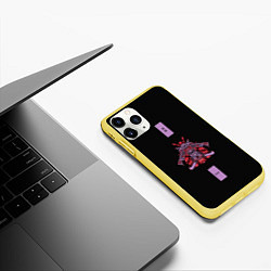 Чехол iPhone 11 Pro матовый Тотем Демона Они, цвет: 3D-желтый — фото 2