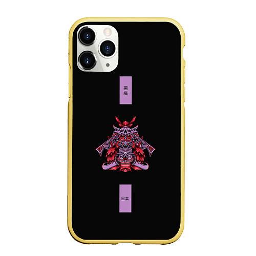 Чехол iPhone 11 Pro матовый Тотем Демона Они / 3D-Желтый – фото 1