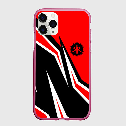 Чехол iPhone 11 Pro матовый ЯМАХА - YAMAHA Красный спортивный / 3D-Малиновый – фото 1