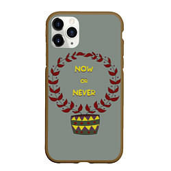 Чехол iPhone 11 Pro матовый Цветочный горшок now or never, цвет: 3D-коричневый